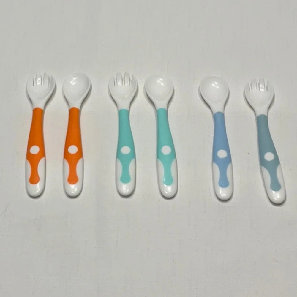 Set of 6 Colorful Baby Spoons and Forks